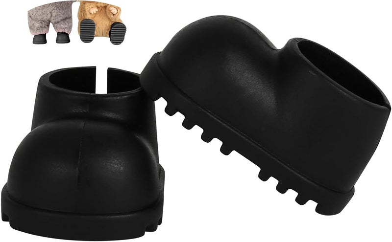 sunla Store Doll Shoes for 17cm Doll, Cute Mini Shoes Accessories for 17cm Dolls Sitting Standing Series, Silicone Doll Rain Shoes Boots(1 Pair Black) - Image 1